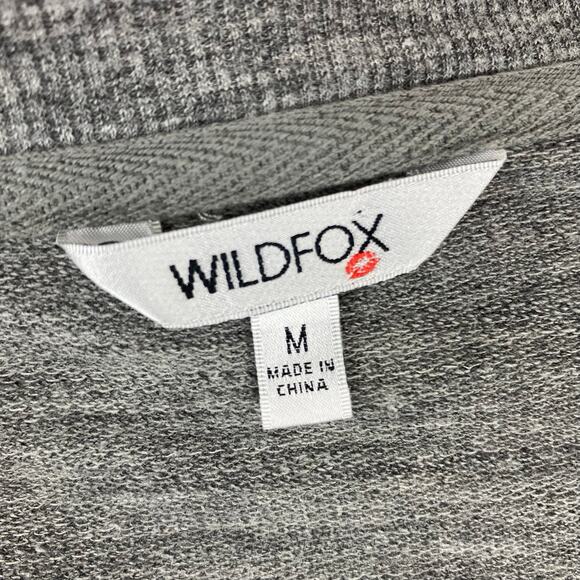 Wildfox Heather Gray Pour Favor Screen Print Sweatshirt Medium Wineglass - Picture 6 of 8